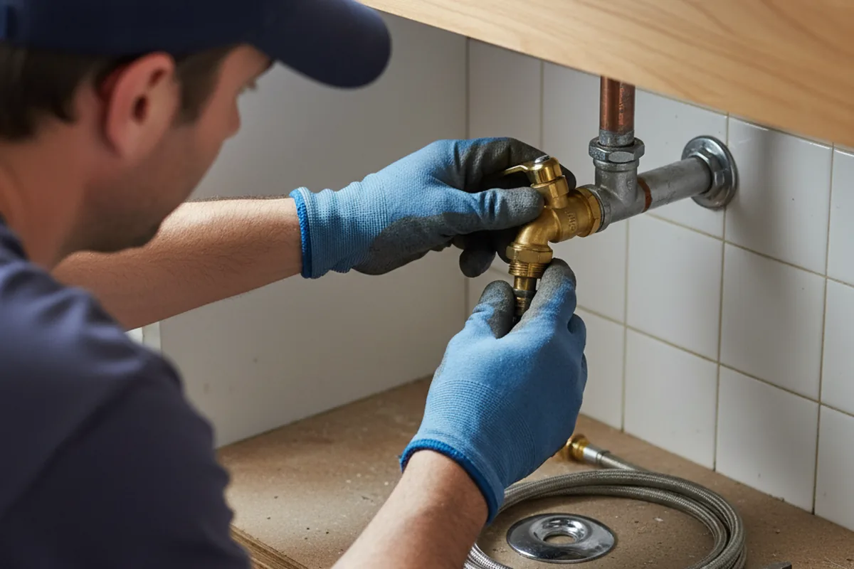 Shutoff valve and fitting work during Burst Pipe Repair in Hamel